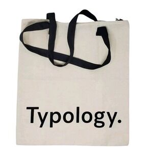 Typology Canvas‎ Tote Bag Zipper Top NEW